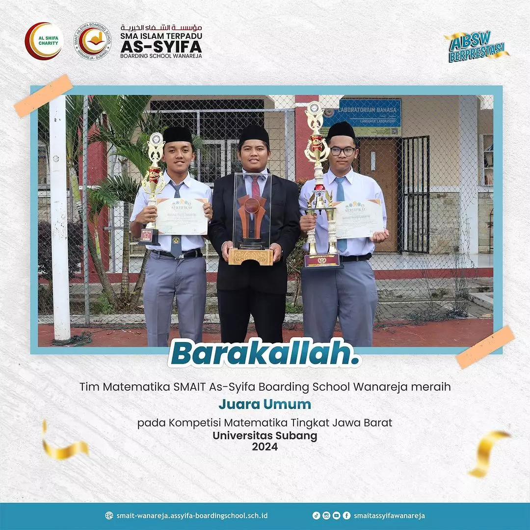 SMAIT As-Syifa Wanareja Kembali Meraih Juara Umum Kompetisi Matematika Tingkat Jawa Barat
